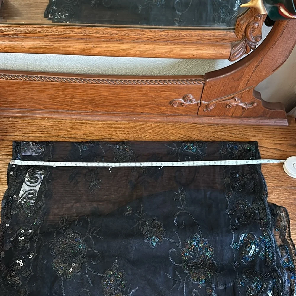 Black Floral Sequined Evening Wrap Scarf, I.N.C. International Concepts - Picture 6 of 6